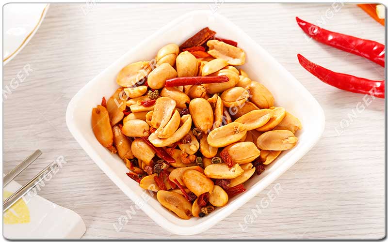 Qual é o processo de processamento do amendoim picante?
