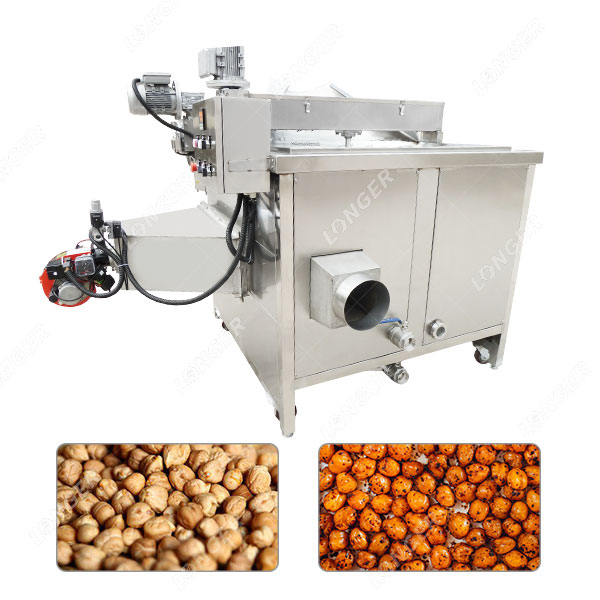 Máquina automática de fritura de grão-de-bico com aquecimento a gás