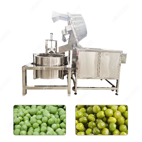 Linha de produção de máquina de fritura de ervilha verde de 300 kg