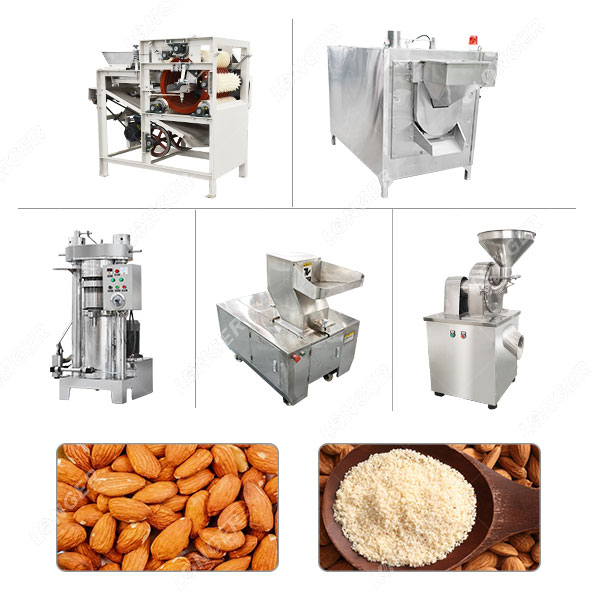 Linha de produção automática de pó de amêndoa desengordurada