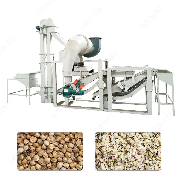 Equipamento de processamento de sementes de cânhamo industrial de 300 kg/h